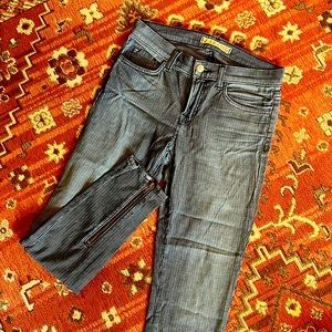 J Brand pin striped soft denim straight leg jeans GUC